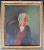 19TH CENTURY OIL ON CANVAS PORTRAIT OF ELDERLY GENLETMEN