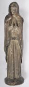 19TH CENTURY CARVED OAK FIGURE OF MARY