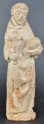 19TH CENTURY CARVED STONE FIGURE OF SAINT FRANCIS