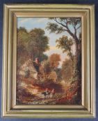19TH CENTURY OIL ON BOARD LANDSCAPE SCENE PAINTING