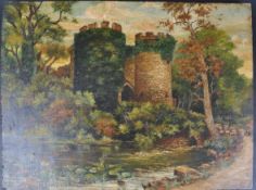 EARLY 20TH CENTURY OIL ON BOARD OF A WOODLAND SCENE