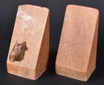 PAIR OF 20TH CENTURY CARVED MOUSEMAN STYLE BOOKENDS