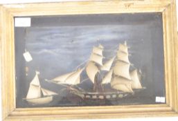 19TH CENTURY VICTORIAN MARITIME SHADOWBOX SHIPS DISPLAY