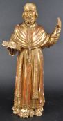 19TH CENTURY WOODEN CARVED GILTED FIGURE OF A CARDINAL