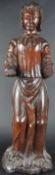 LARGE 19TH CENTURY CARVED RELIGIOUS FIGURINE
