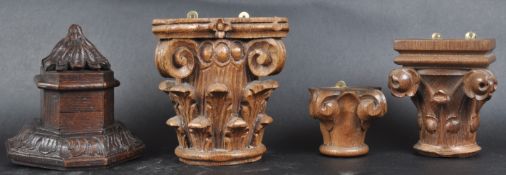 COLLECTION OF OAK CARVED GOTHIC CHURCH WALL BRACKETS