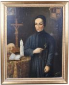 19TH CENTURY OIL ON CANVAS RELIGOUS PORTRAIT PAINTING