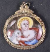 17TH CENTURY SILVER GILT & ENAMEL RELIGIOUS PENDANT