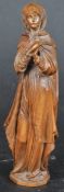19TH CENTURY WALNUT CARVED STATUE OF VIRGIN MARY