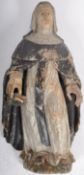 19TH CENTURY CARVED LIMEWOOD FIGURE OF MARY