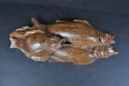 19TH CENTURY CARVED WOOD RELIGIOUS FISH PANEL