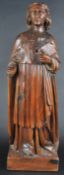 19TH CENTURY MAHOGANY CARVED STATUE OF CLERGYMAN