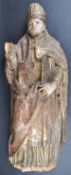 18TH CENTURY CARVED WALNUT RELIGIOUS FIGURINE