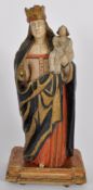 19TH CENTURY POLYCHROME CARVING OF THE VIRGIN MARY