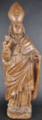 19TH CENTURY CARVED OAK FIGURE OF A BISHOP