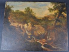 19TH CENTURY OIL ON BOARD LANDSCAPE PAINTING