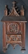 EARLY 20TH CENTURY GOTHIC CARVED CANDLE BOX