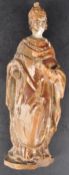 19TH CENTURY WALNUT CARVING FIGURE OF A RELIGIOUS FIGURE
