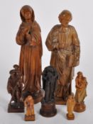 COLLECTION OF CARVED RELIGIOUS FIGURES
