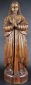 20TH CENTURY OAK CARVED STATUE OF VIRGIN MARY