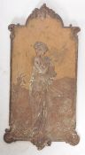 EARLY 20TH ART NOUVEAU CAST IRON WALL PLAQUE