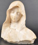 19TH CENTURY WHITE MARBLE ALABASTER FIGURE OF MARY