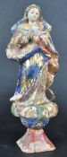 19TH CENTURY CARVED HAND PAINTED DEVOTIONAL MARY FIGURE