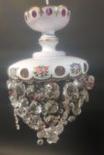 BOHEMIAN CRANBERRY GLASS EMPIRE DROP CHANDELIER