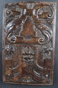 17TH CENTURY CARVED OAK CHURCH PANEL