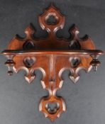 19TH CENTURY GOTHIC OAK WALL MOUNTED CLOCK BRACKET