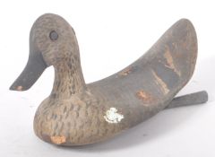 19TH CENTURY FOLK ART HAND CARVED WOODEN DECOY DUCK