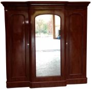 LARGE 19TH CENTURY TRIPLE BREAKFRONT WARDOBE