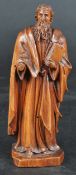 20TH CENTURY FRUIT WOOD CARVED STATUE OF A SAINT