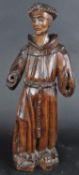 19TH CENTURY OAK CARVED FIGURE OF SAINT FRANCIS