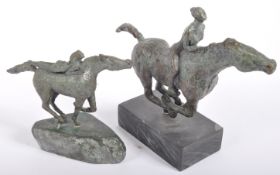 TWO 20TH CENTURY MODERNIST BRONZE SCULPTURES