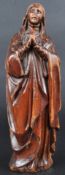 19TH CENTURY CARVED OAK RELIGIOUS FIGURE