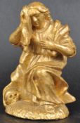 19TH CENTURY WOODEN CARVED SCUPTURE OF MARY MAGDALENE