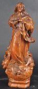 19TH CENTURY OAK CARVING OF VIRGIN MARY