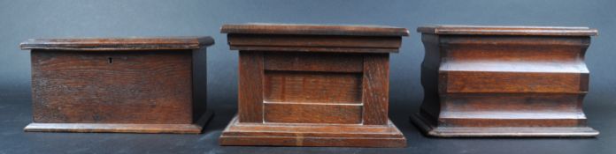 20TH CENTURY OAK CHURCH CANDLE BOXES