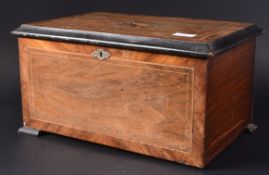 19TH CENTURY WALNUT MUSIC CYLINDER BOX