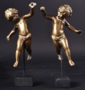 PAIR OF 19TH CENTURY BRONZE CHERUB FIGURINES