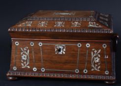 19TH CENTURY VICTORIAN ROSEWOOD WORK BOX