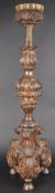 CARVED WOOD BAROQUE CHURCH ALTAR CANDLESTICK
