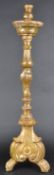 TALL 19TH CENTURY CARVED GILT WOOD CHURCH ALTAR CANDLESTICK