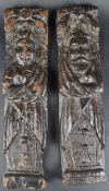 PAIR OF 18TH CENTURY CARVED OAK WALL PANELS