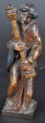 19TH CENTURY POLYCHROME WOODEN CARVING OF A MONK