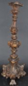 CARVED WOODEN BAROQUE CHURCH ALTAR CANDLESTICK