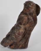 20TH CENTURY OAK CARVING MOTHER & CHILD