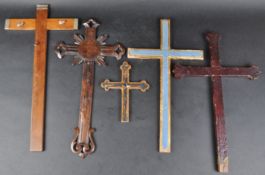 COLLECTION OF 19TH CENTURY WOODEN CRUCIFIXES