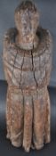 18TH CENTURY DISTRESSED RUSTIC CARVING OF A MONK